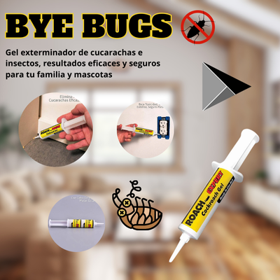 Bye Bugs™ - Gel eliminador de cucarachas y otras plagas, mantén tu hogar sano y seguro 💪