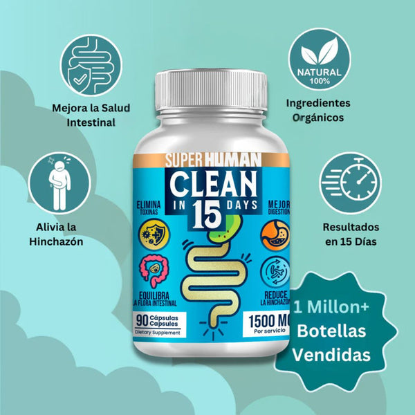 Super Human Clean15™ - Limpieza Completa Estomacal en 15 días ¡Ahorra con Nuestra Promoción 2x1!